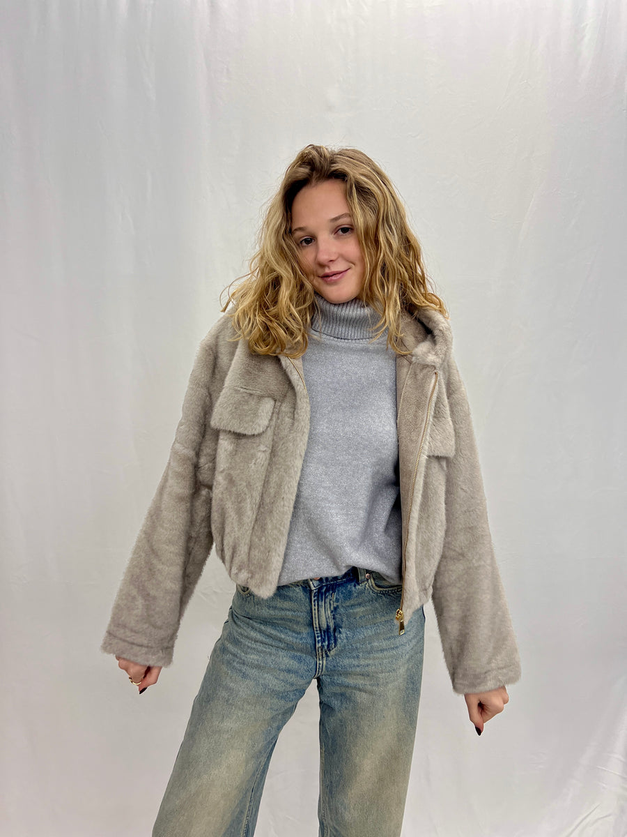 Faux fur jas