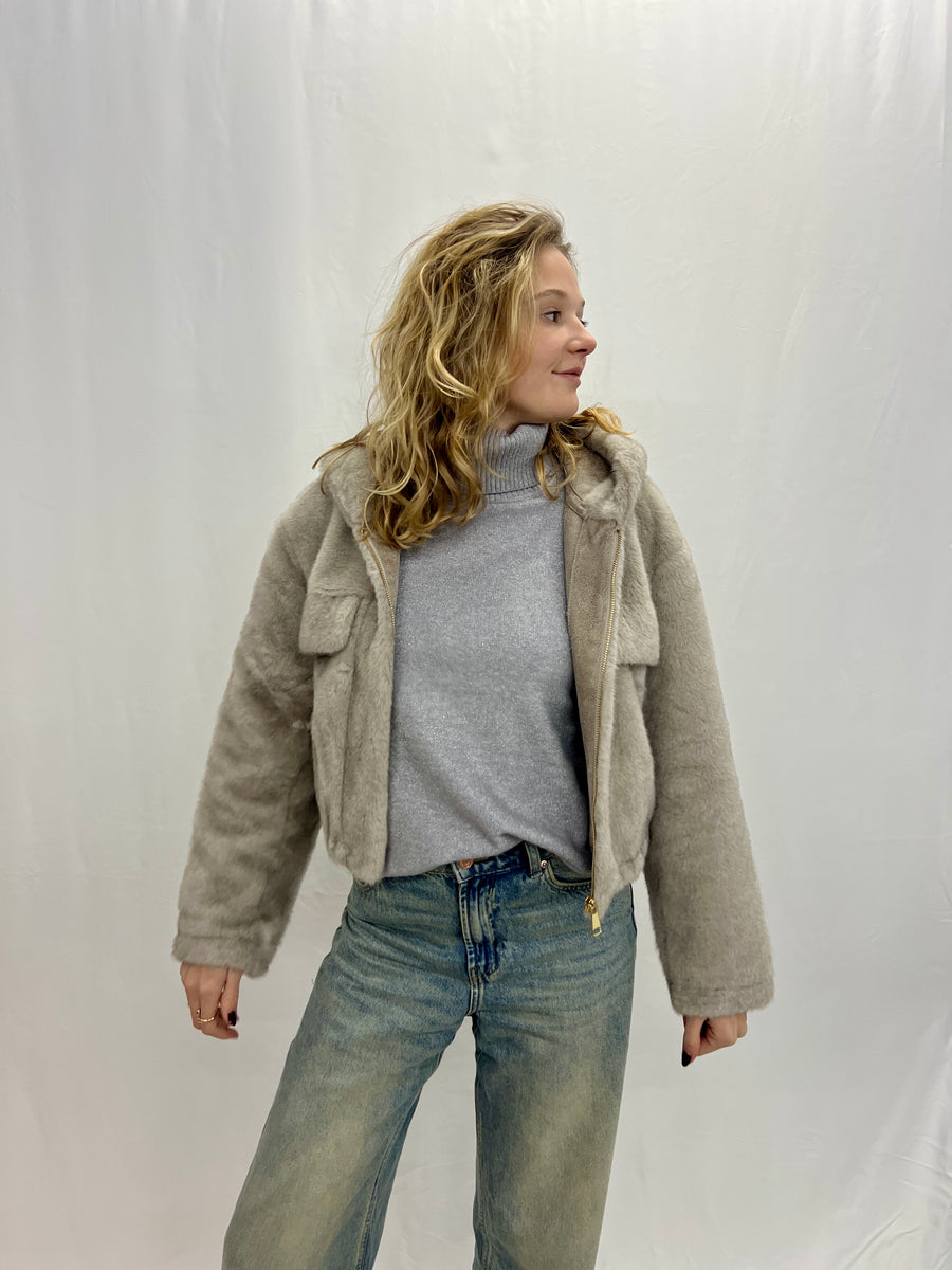 Faux fur jas