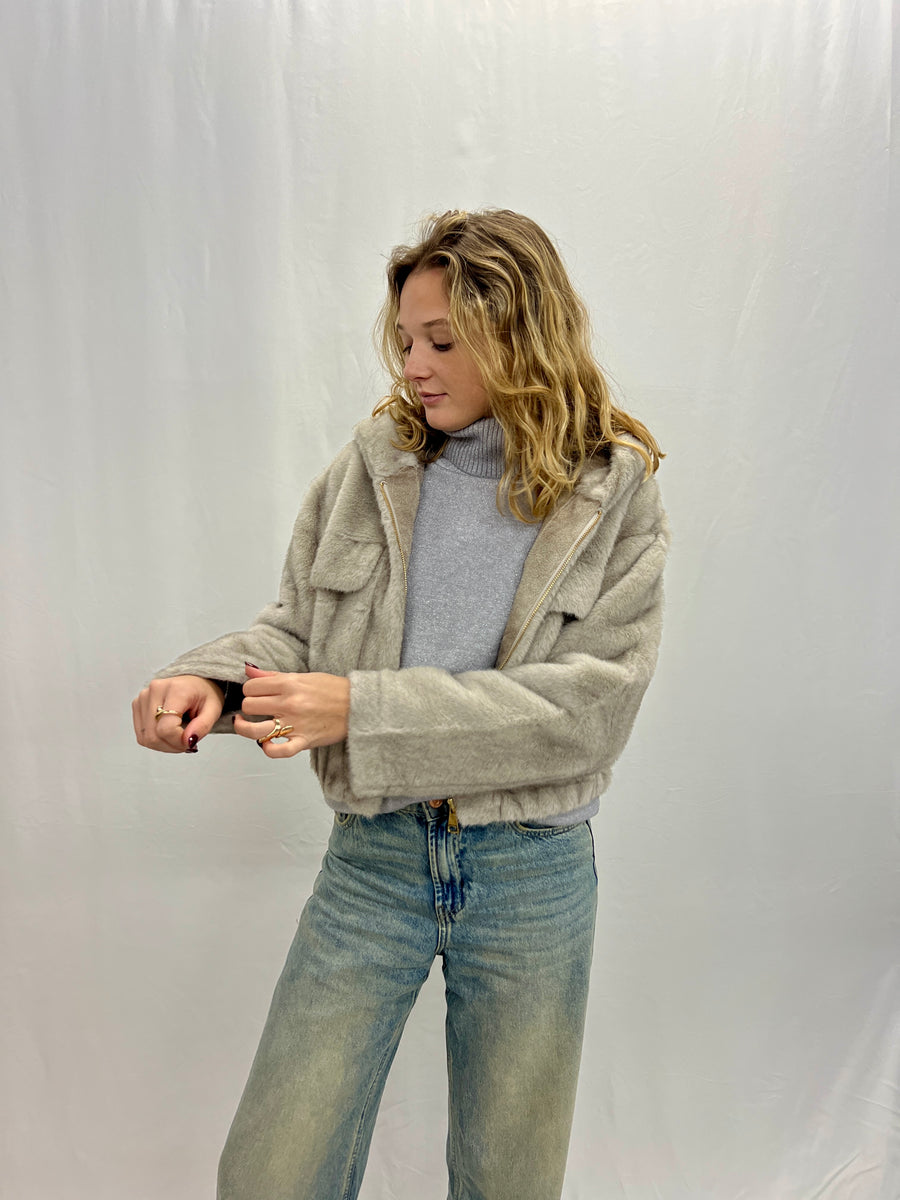 Faux fur jas