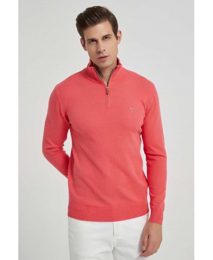 Trui met rits kleur watermeloen